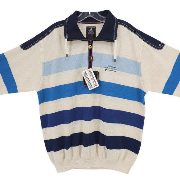 NWT GREEN COAST YACHTING Outfits 1/4 Zip Pullover Striped Nautical Size IT 54 - Picture 2 of 10